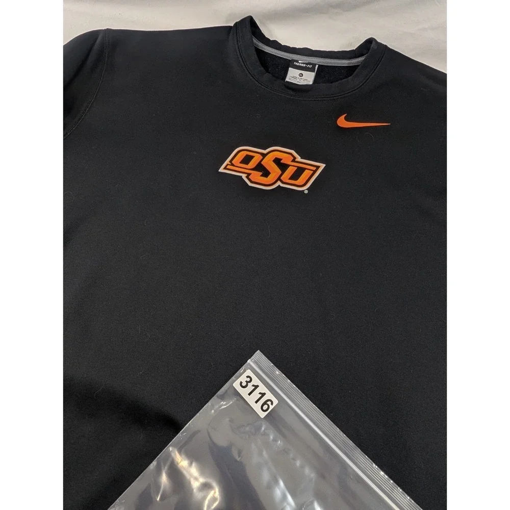 Nike Therma-FIT Oklahoma Sooners OU Crewneck Sweatshirt Black Mens XL
